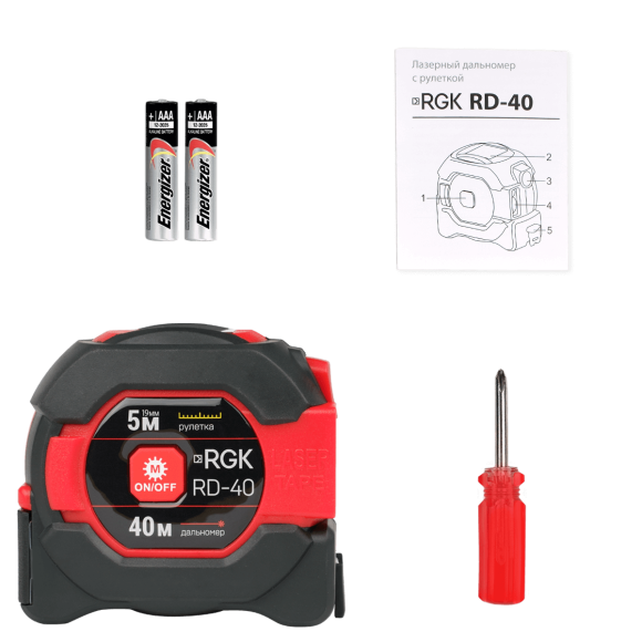 Лазерный дальномер с рулеткой RGK RD-40